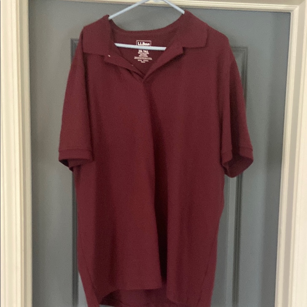 L.L. Bean Men's Burgundy Traditional Fit Shirt XXL Tall